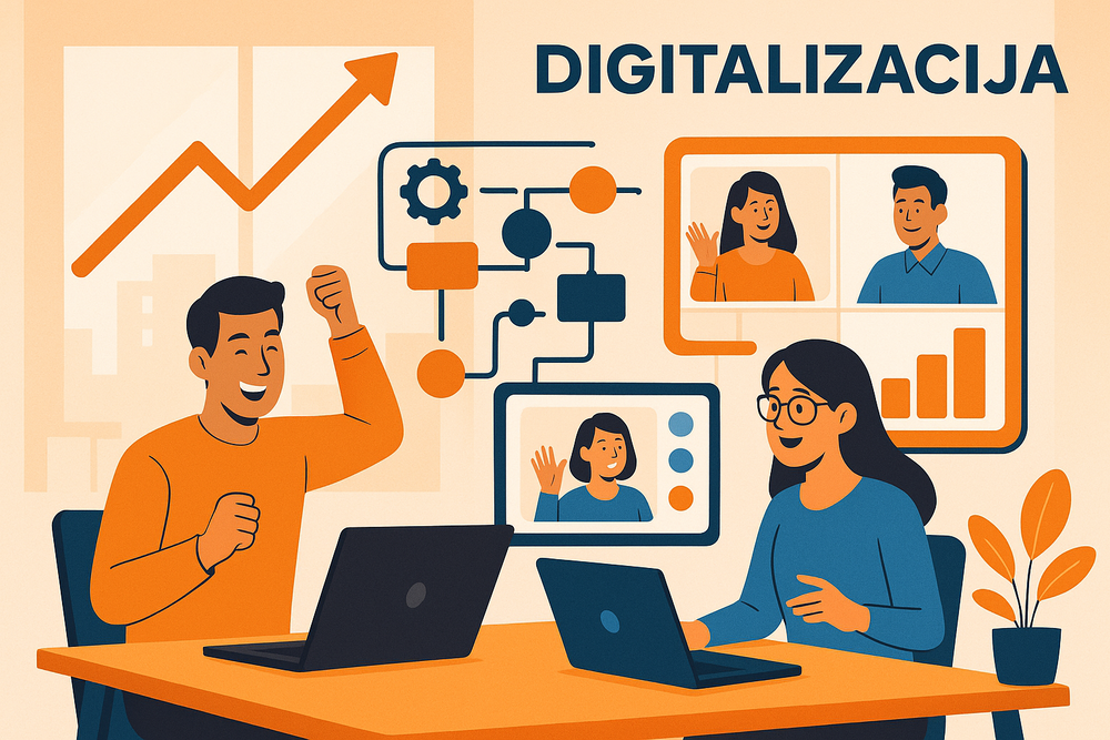 Business digitalization illustration