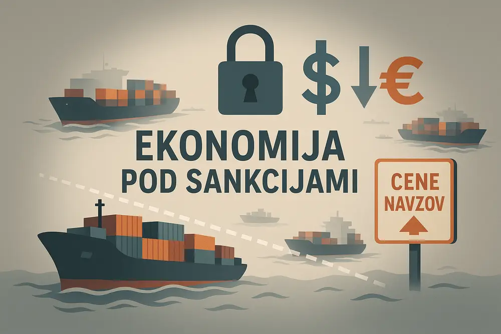 Economic charts and business efforts under sanctions