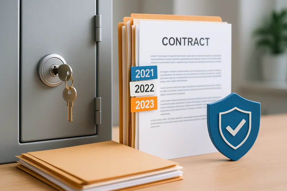 Folder with organized documents